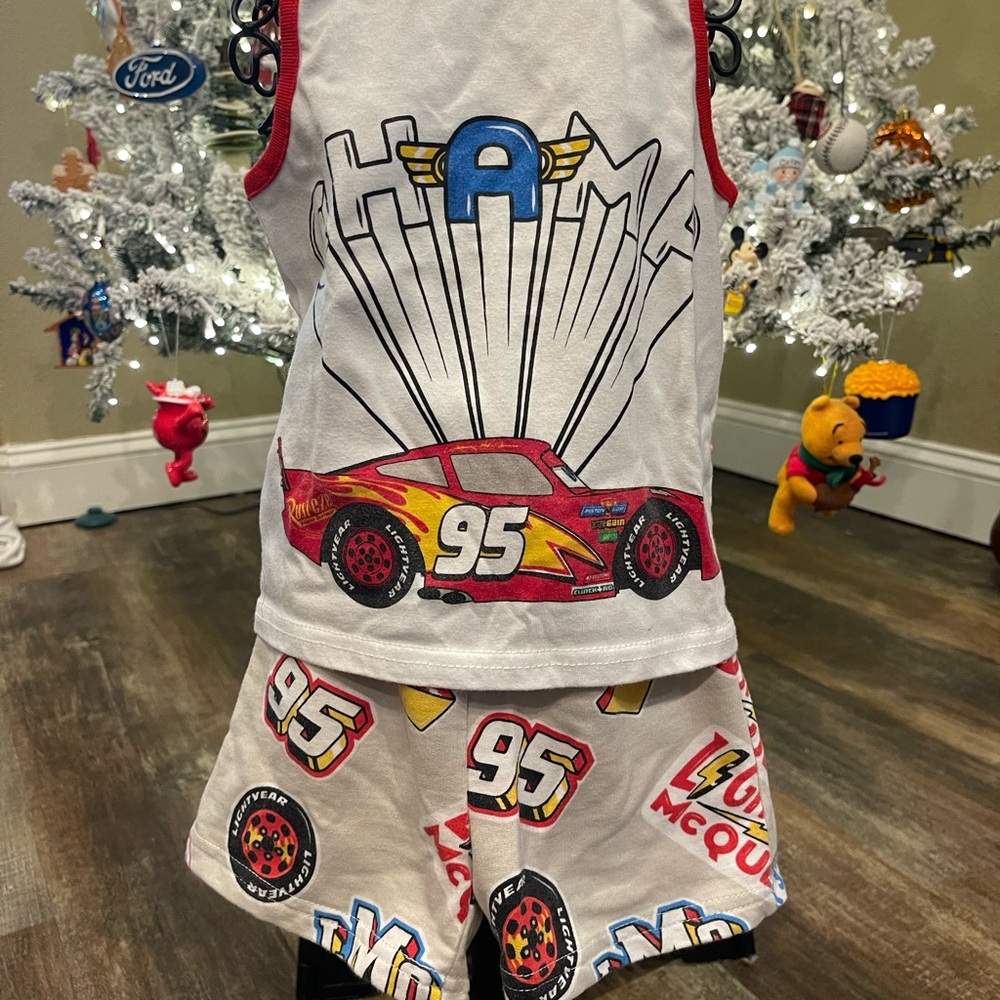 Disney White and Red Cars Kids Matching Set